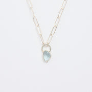 3月誕生石アクアマリンのシルバーネックレス