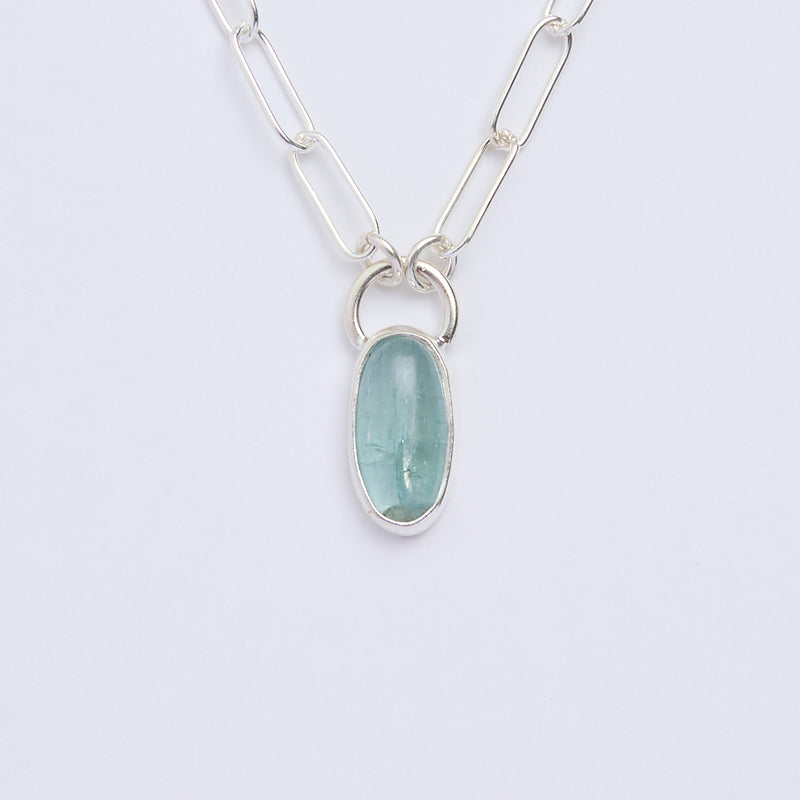 10月誕生石トルマリンのシルバーネックレス