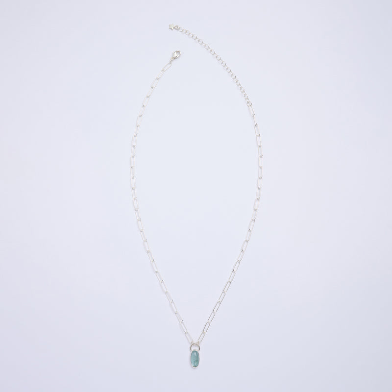 10月誕生石トルマリンのシルバーネックレス