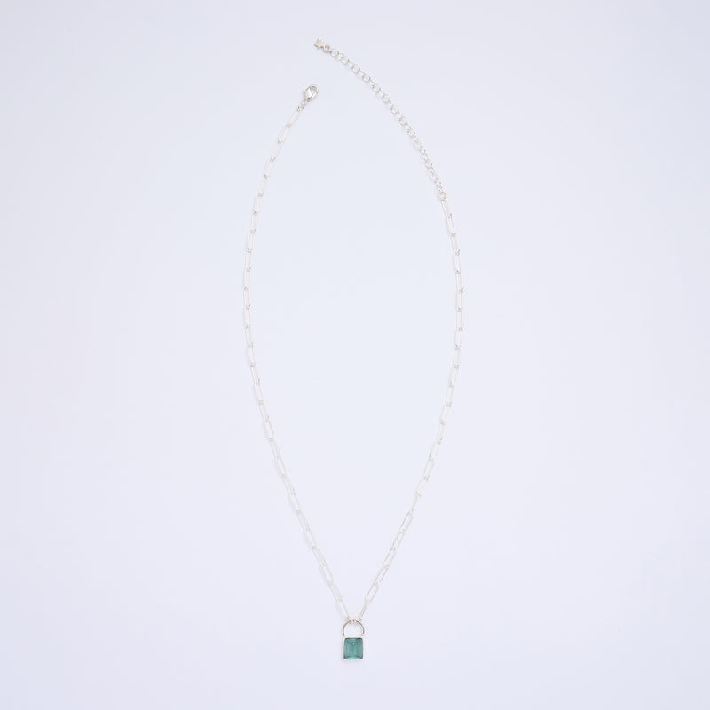 10月誕生石トルマリンのシルバーネックレス