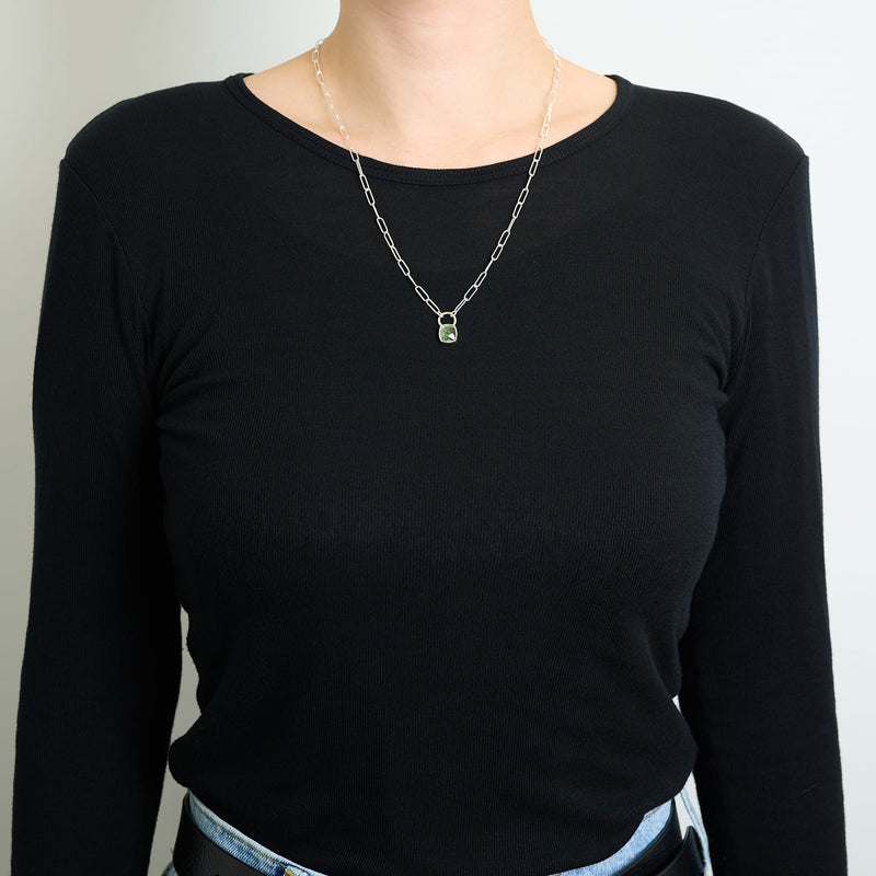 10月誕生石トルマリンのシルバーネックレス