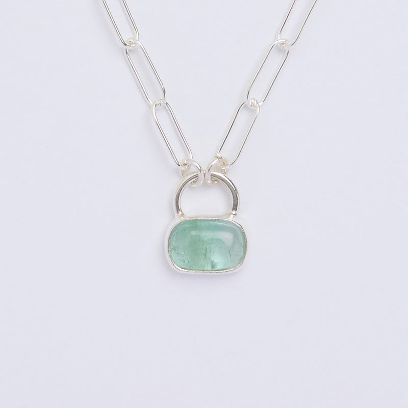 10月誕生石トルマリンのシルバーネックレス