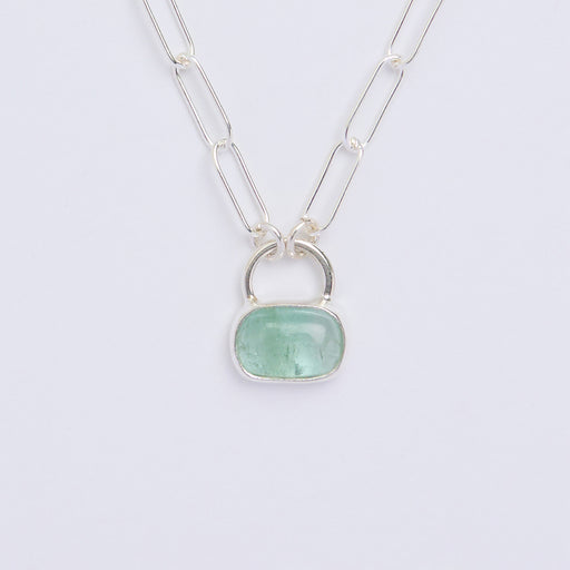 10月誕生石トルマリンのシルバーネックレス