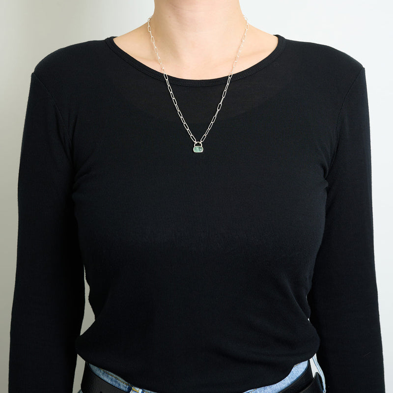 10月誕生石トルマリンのシルバーネックレス