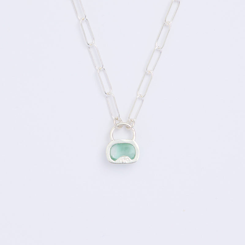 10月誕生石トルマリンのシルバーネックレス