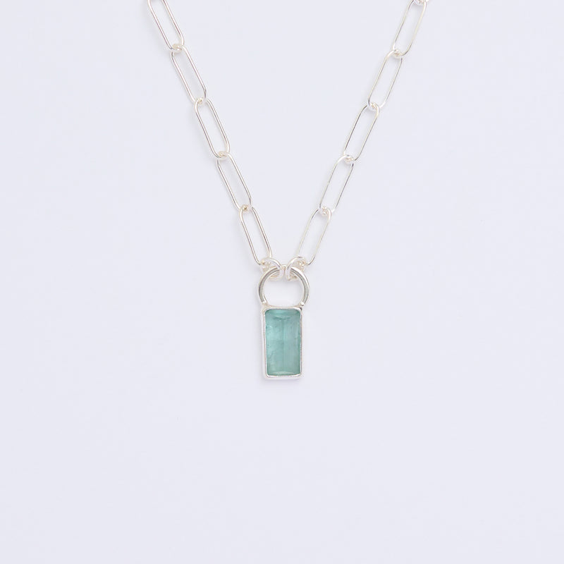 10月誕生石トルマリンのシルバーネックレス