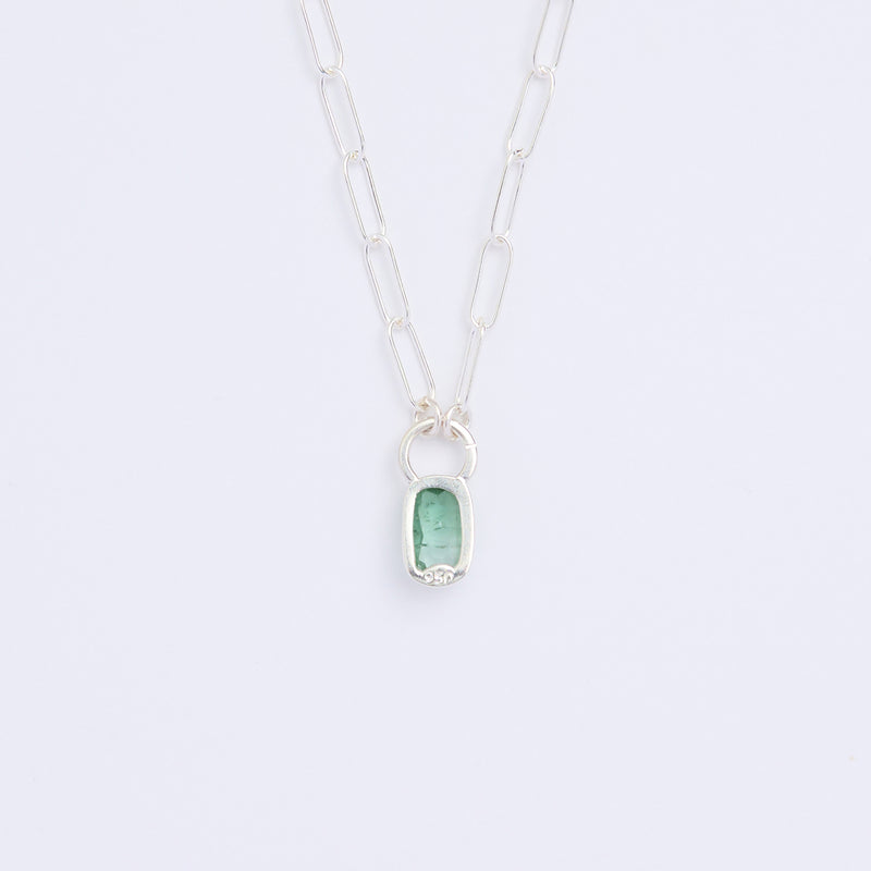 10月誕生石トルマリンのシルバーネックレス