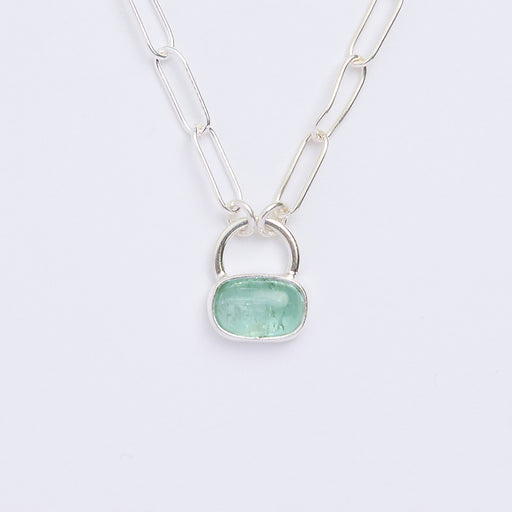 10月誕生石トルマリンのシルバーネックレス