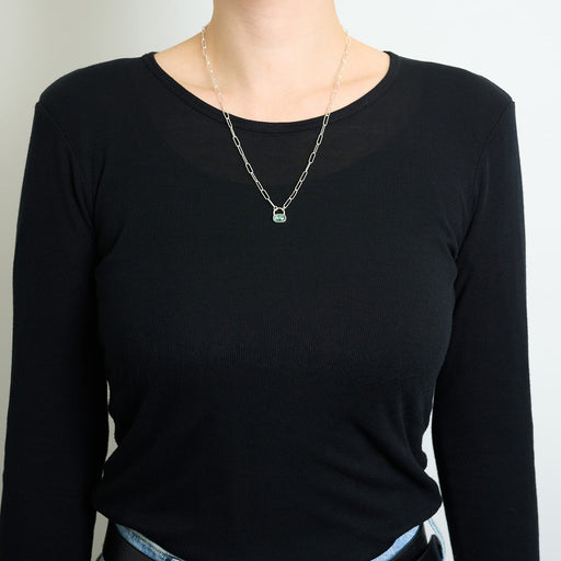 10月誕生石トルマリンのシルバーネックレス