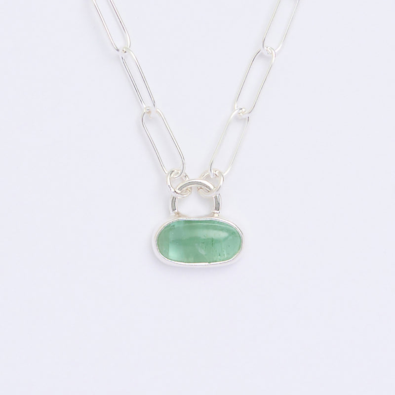 10月誕生石トルマリンのシルバーネックレス