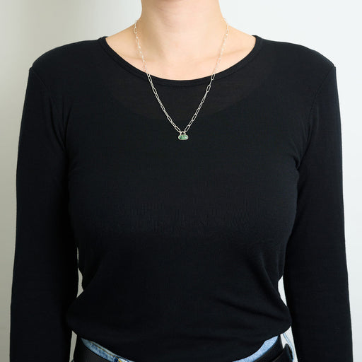 10月誕生石トルマリンのシルバーネックレス