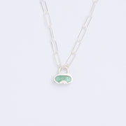 10月誕生石トルマリンのシルバーネックレス