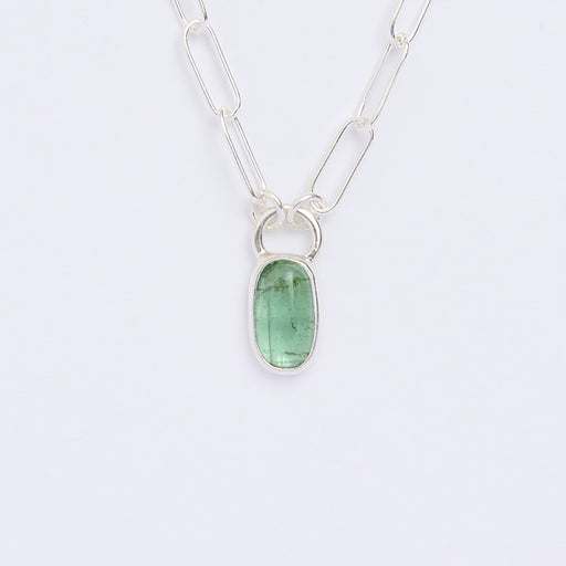 10月誕生石トルマリンのシルバーネックレス