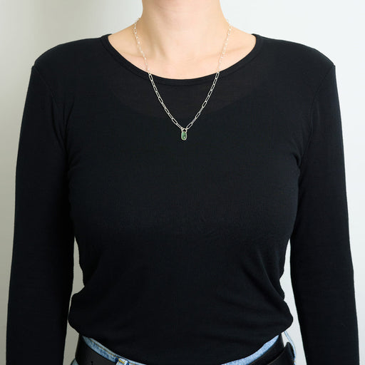 10月誕生石トルマリンのシルバーネックレス