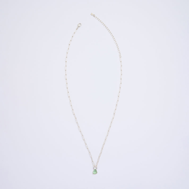 10月誕生石トルマリンのシルバーネックレス