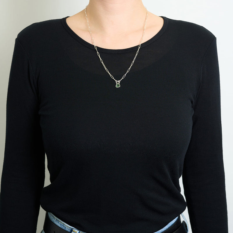 10月誕生石トルマリンのシルバーネックレス