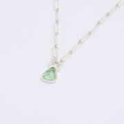 10月誕生石トルマリンのシルバーネックレス