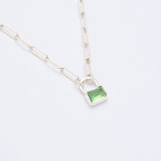 10月誕生石トルマリンのシルバーネックレス