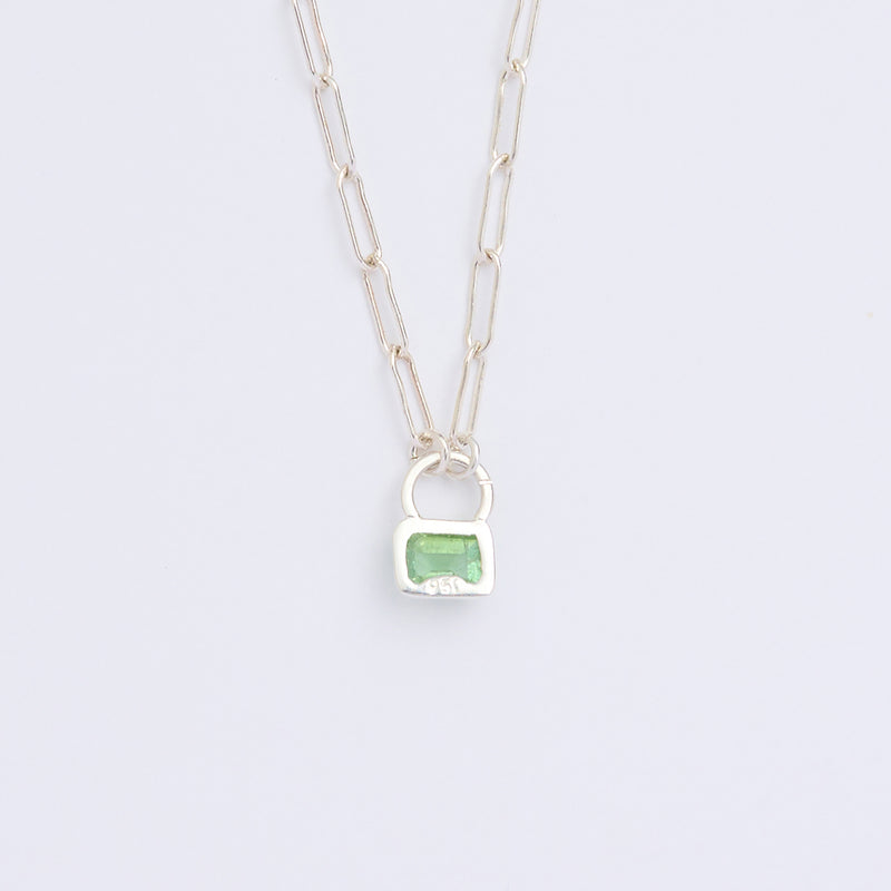 10月誕生石トルマリンのシルバーネックレス