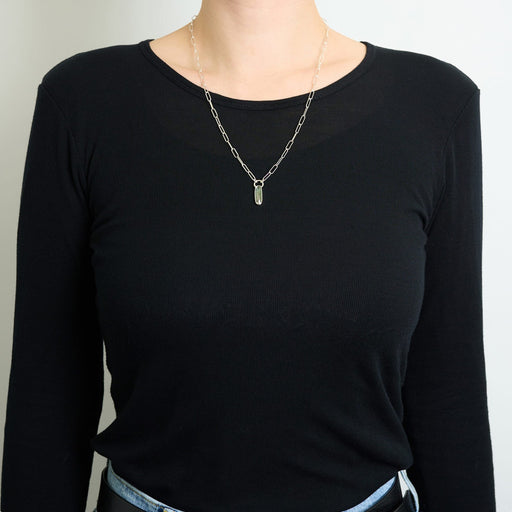 10月誕生石トルマリンのシルバーネックレス