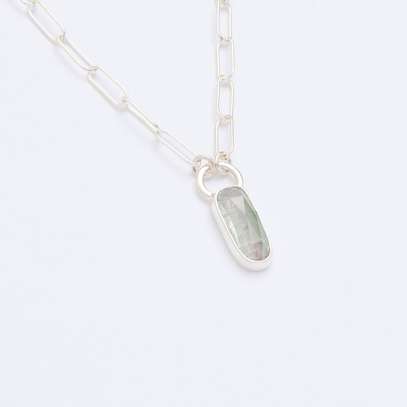 10月誕生石トルマリンのシルバーネックレス