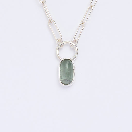 10月誕生石トルマリンのシルバーネックレス