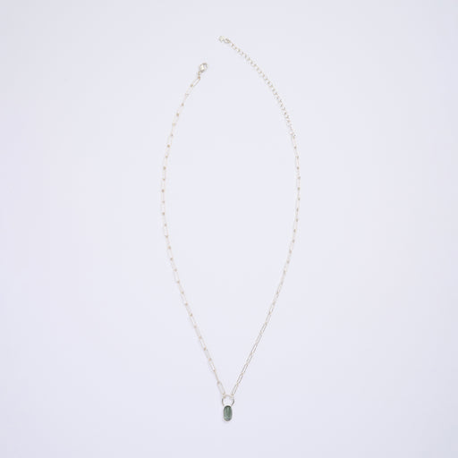 10月誕生石トルマリンのシルバーネックレス