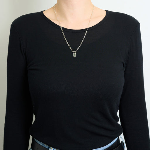 10月誕生石トルマリンのシルバーネックレス