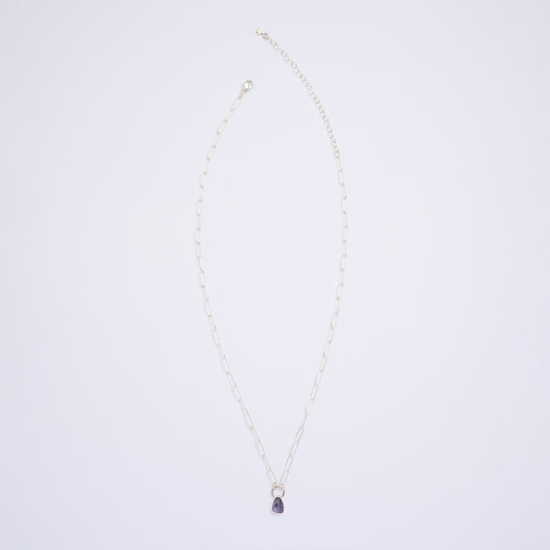 10月誕生石トルマリンのシルバーネックレス