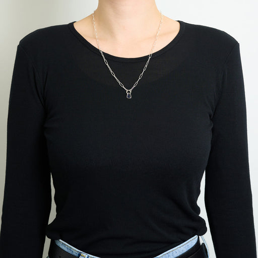 10月誕生石トルマリンのシルバーネックレス