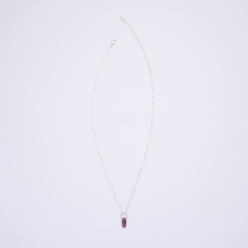 10月誕生石トルマリンのシルバーネックレス