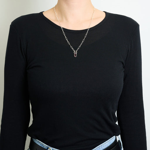 10月誕生石トルマリンのシルバーネックレス