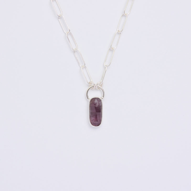 10月誕生石トルマリンのシルバーネックレス