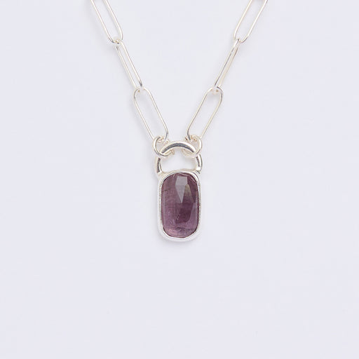 10月誕生石トルマリンのシルバーネックレス