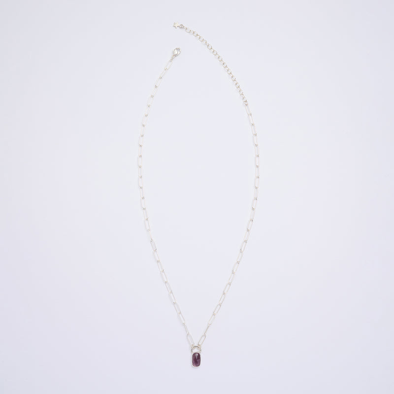 10月誕生石トルマリンのシルバーネックレス