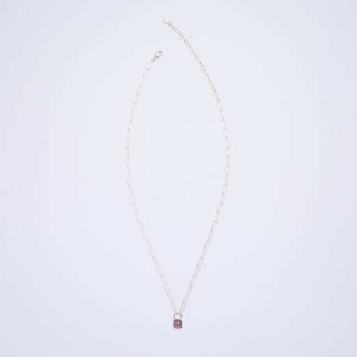 10月誕生石トルマリンのシルバーネックレス