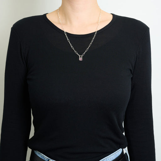 10月誕生石トルマリンのシルバーネックレス