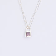 10月誕生石トルマリンのシルバーネックレス