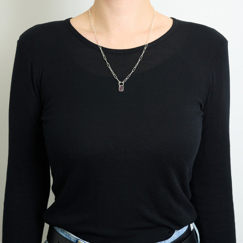 10月誕生石トルマリンのシルバーネックレス