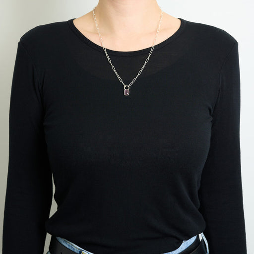 10月誕生石トルマリンのシルバーネックレス