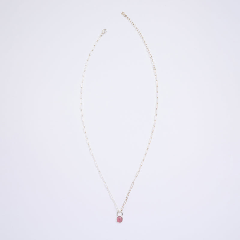 10月誕生石トルマリンのシルバーネックレス