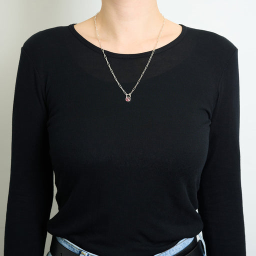 10月誕生石トルマリンのシルバーネックレス