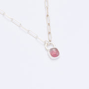 10月誕生石トルマリンのシルバーネックレス