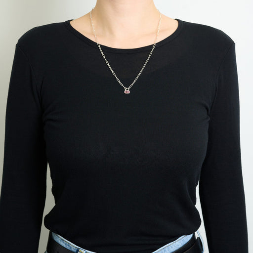 10月誕生石トルマリンのシルバーネックレス