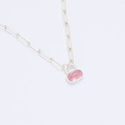 10月誕生石トルマリンのシルバーネックレス