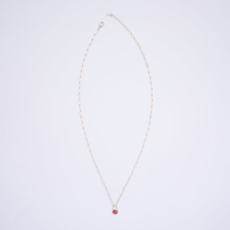 10月誕生石トルマリンのシルバーネックレス