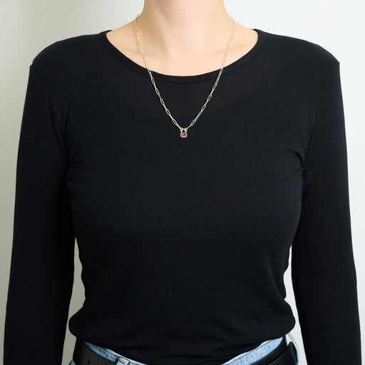 10月誕生石トルマリンのシルバーネックレス