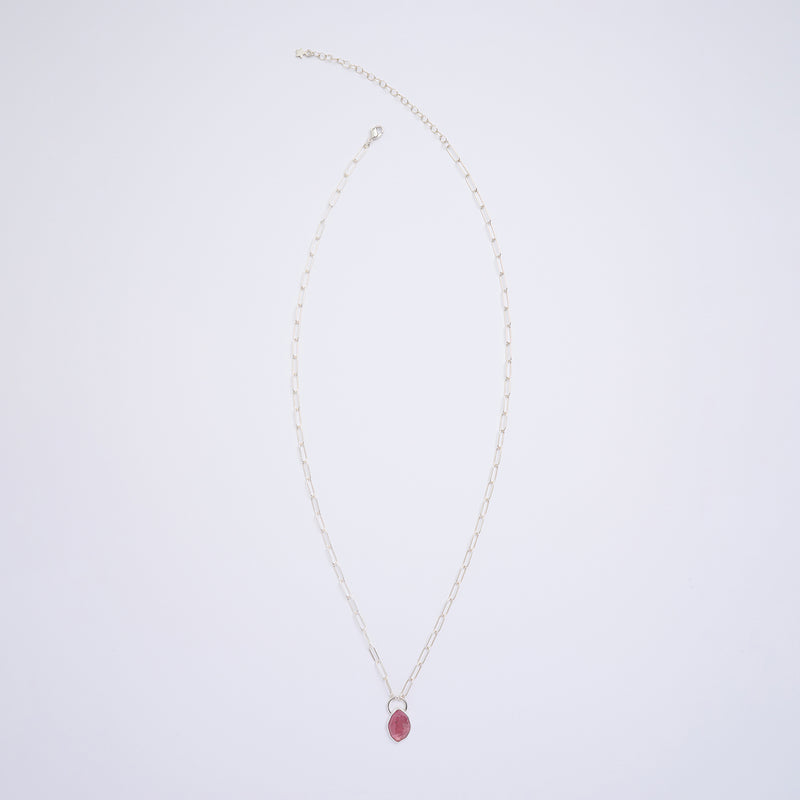 10月誕生石トルマリンのシルバーネックレス