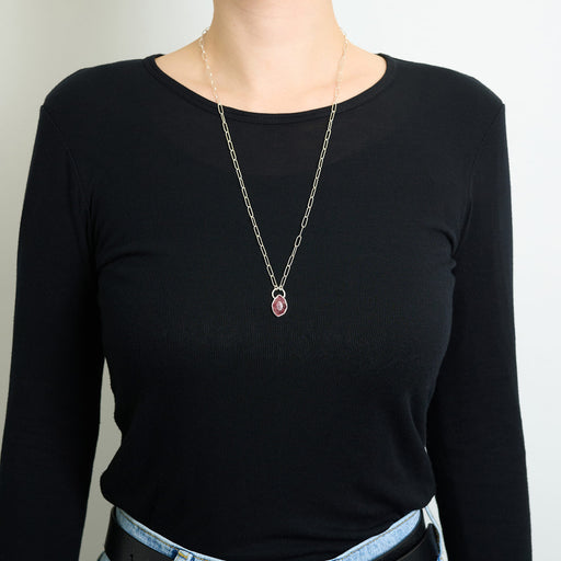 10月誕生石トルマリンのシルバーネックレス