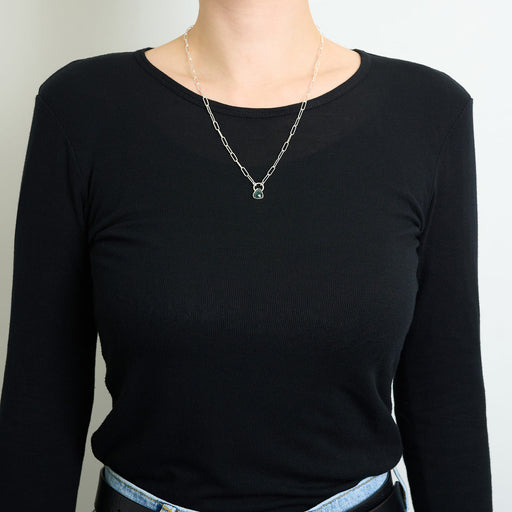 10月誕生石トルマリンのシルバーネックレス